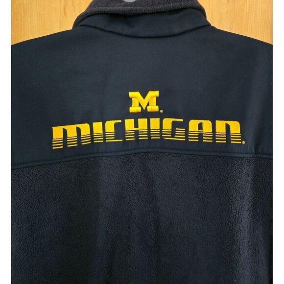 Vintage Columbia Univ of Michigan Fleece Jacket Full Zip Navy L - Picture 9 of 13